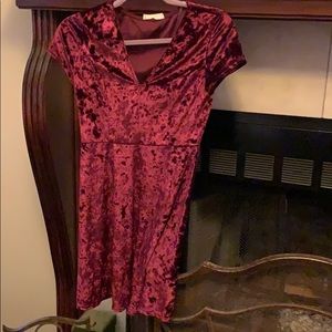 Red velvet dress